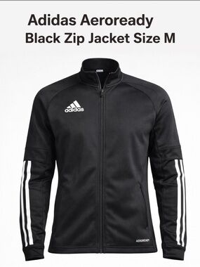 adidas Black Full-Zip Aeroready Performance Jacket